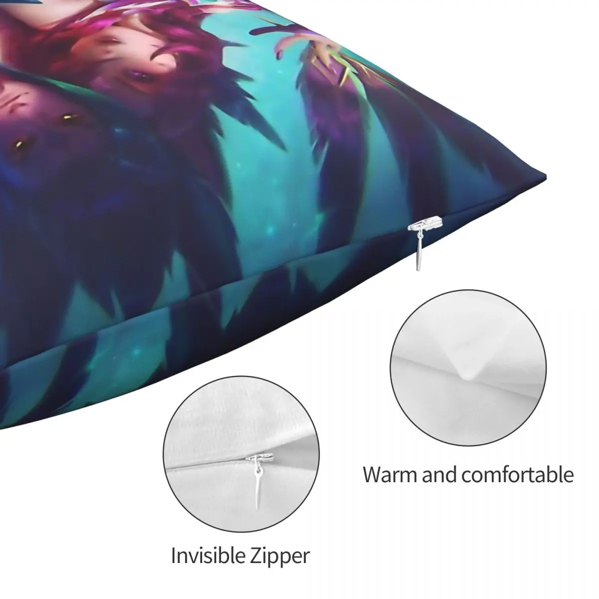 Xayah Rakan Star Guardian Throw Pillow Case League Of Legends Game Backpack Coussin Covers DIY Printed Soft Sofa Decor - купить по