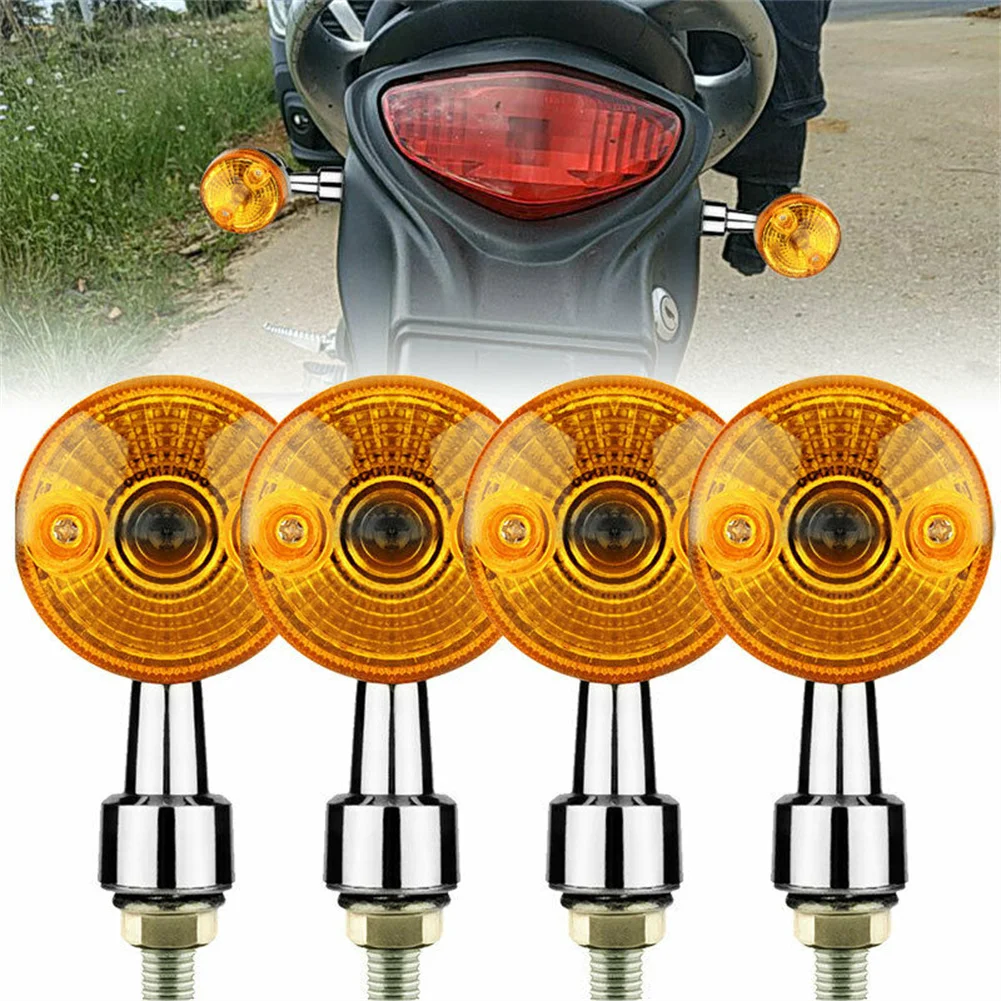 

4pcs Motorcycle Turn Signal Light Indicator Blinker Amber Yellow Motorbike Universal Fit All Motorcycles