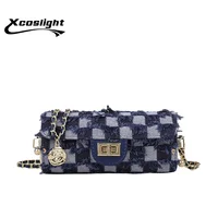 2022 Popular Denim Chain Mini  Crossbody Baguette Bags For Sac Bandouillere Femme Jean Blue Brand Designer Ladies Handbags