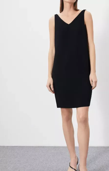 

2022 Summer Women Solid White V Neck Sleeveless Fashion Dress Tank Dress