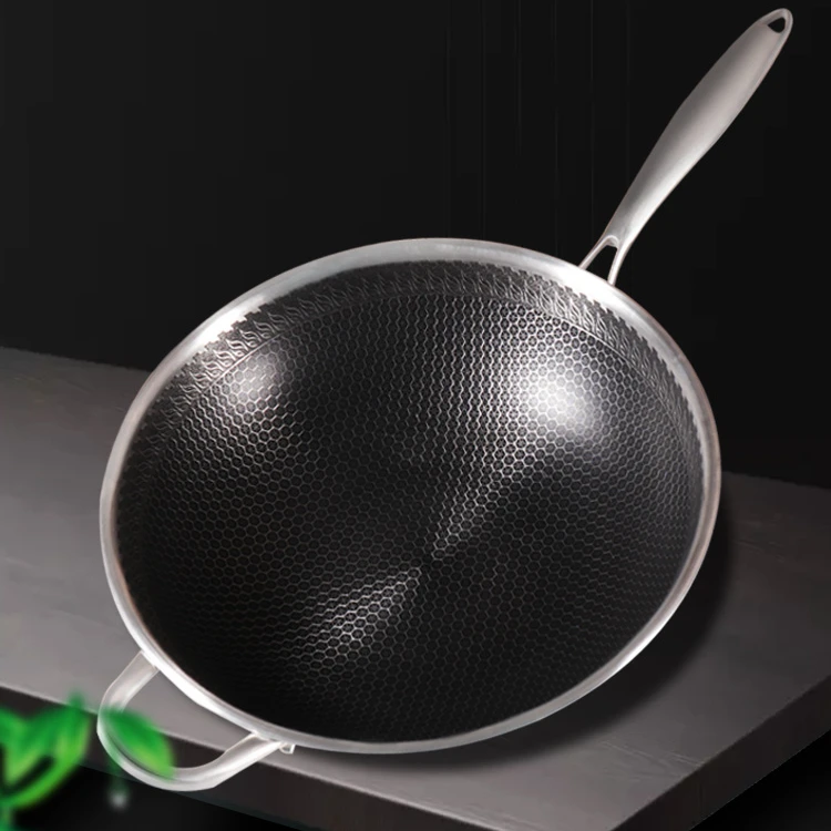 

New Non Stick Fry Pan With Glass Lid With Three Layer Bottom 304 Stainless Steel Deep Fry Pan