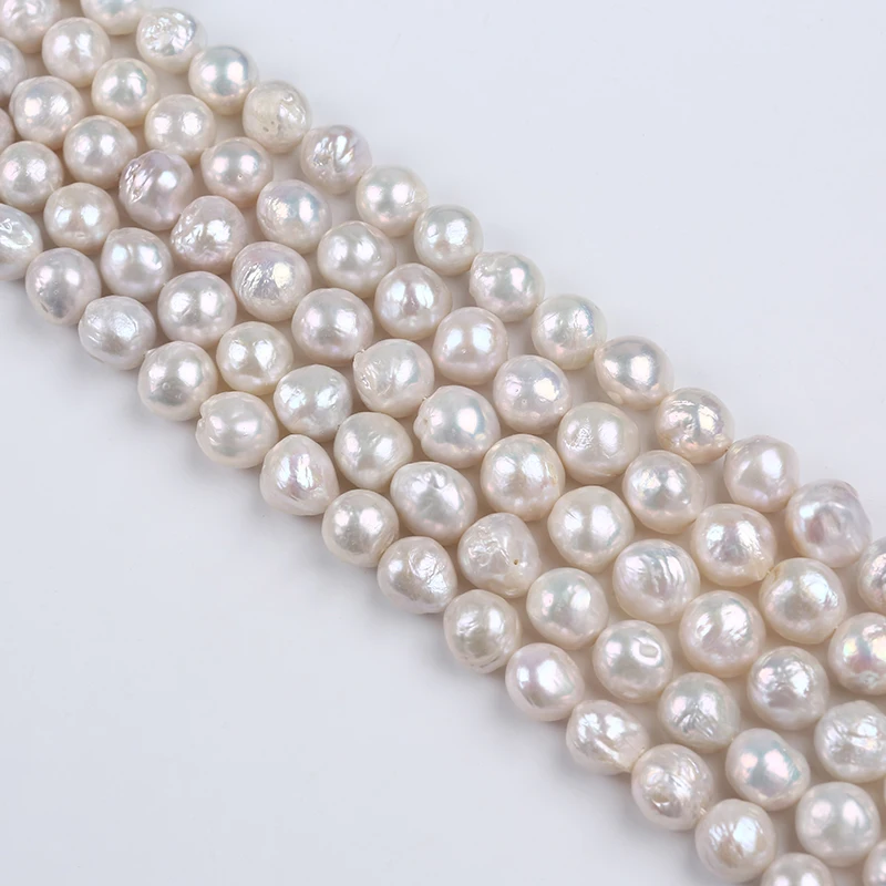 

Пряди из натурального пресноводного жемчуга Эдисона белого цвета