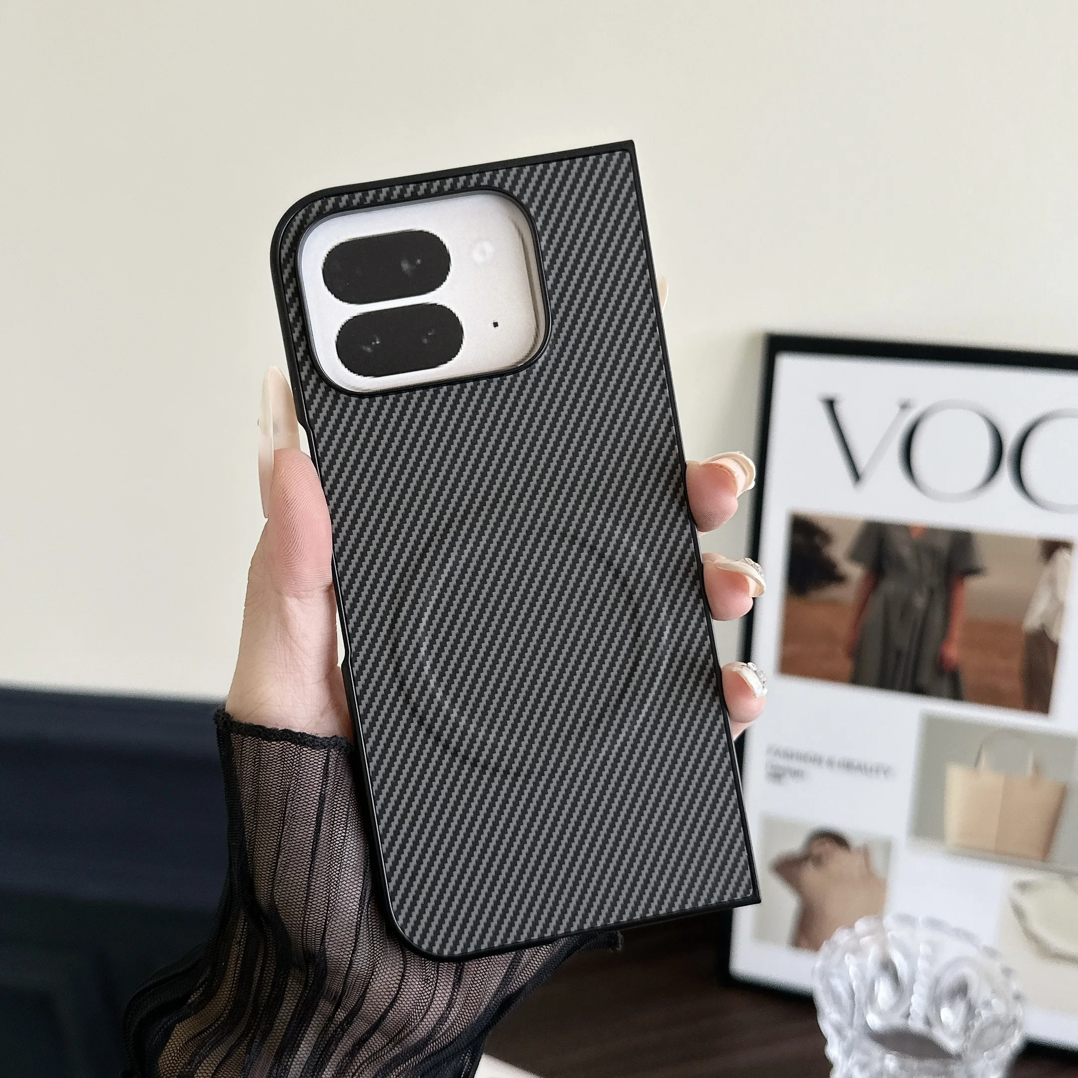 Чехол для Magsafe Магнитная Беспроводная зарядка углеродное волокно Texure твердая