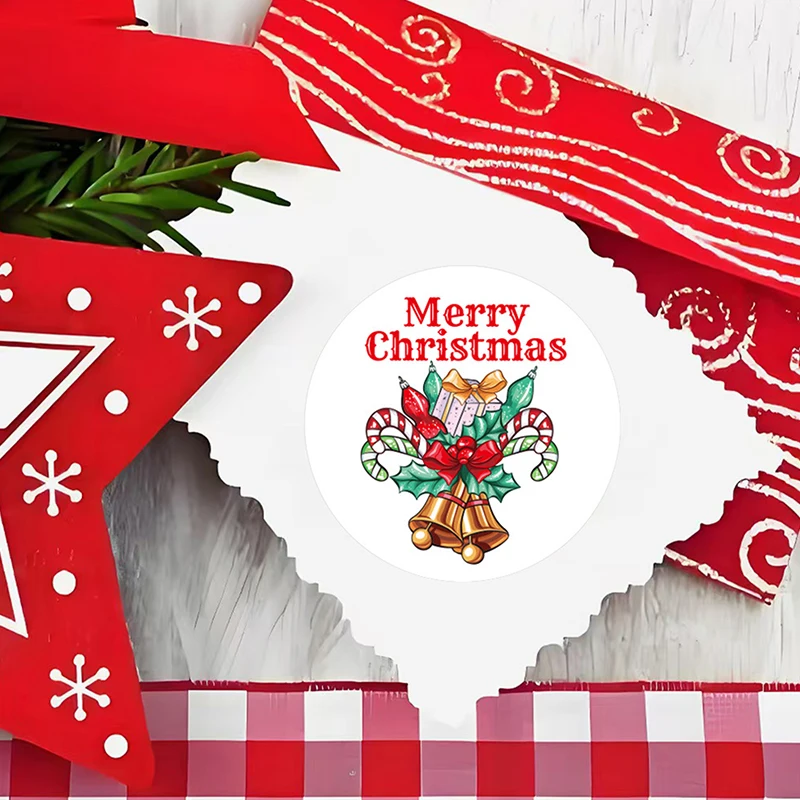 500 шт./рулон круглые рождественские тематические наклейки 8 видов конструкций DlY