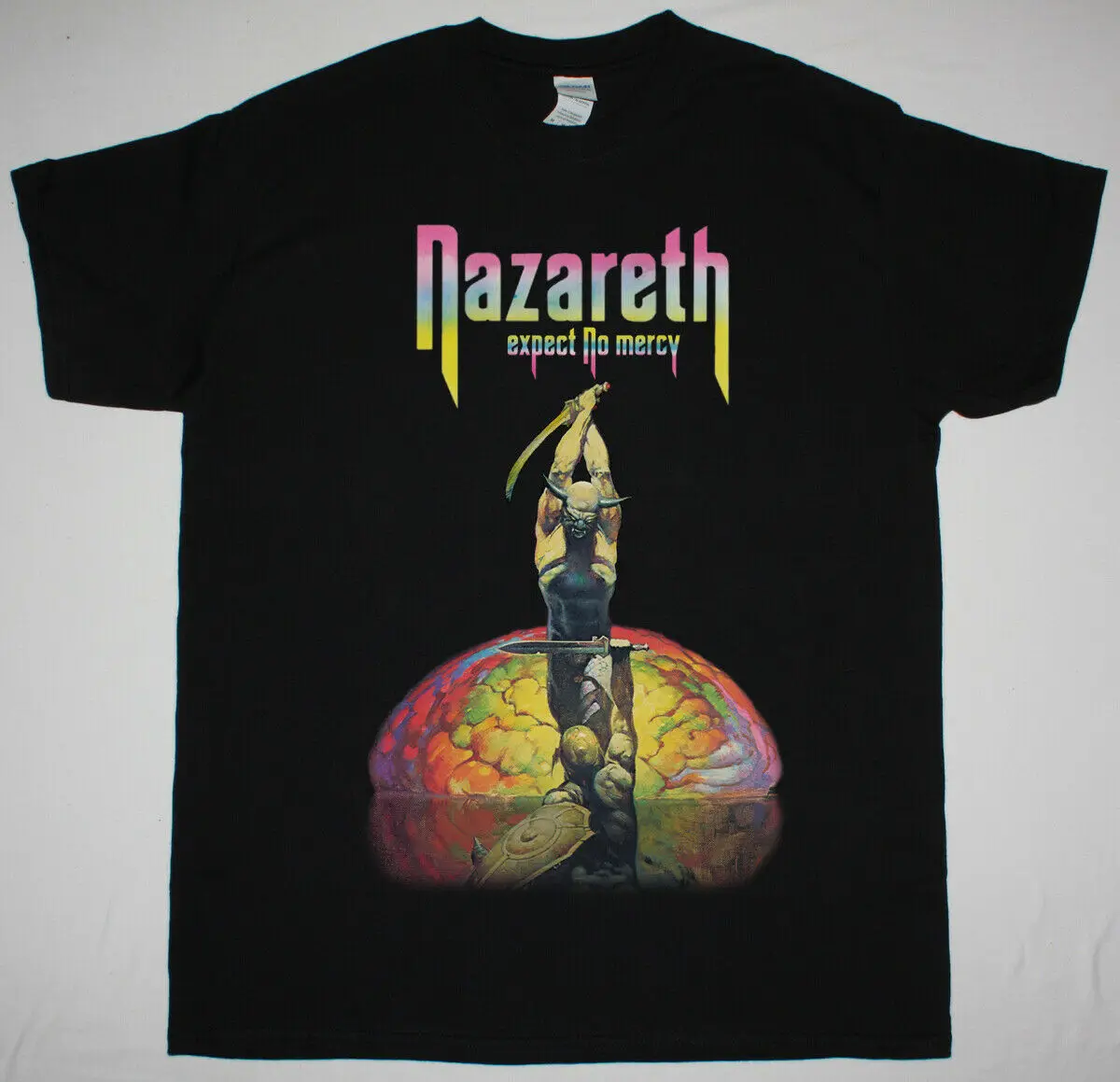 

NAZARETH EXPECT NO MERCY BLACK T SHIRT HARD ROCK URIAH HEEP DEEP PURPLE