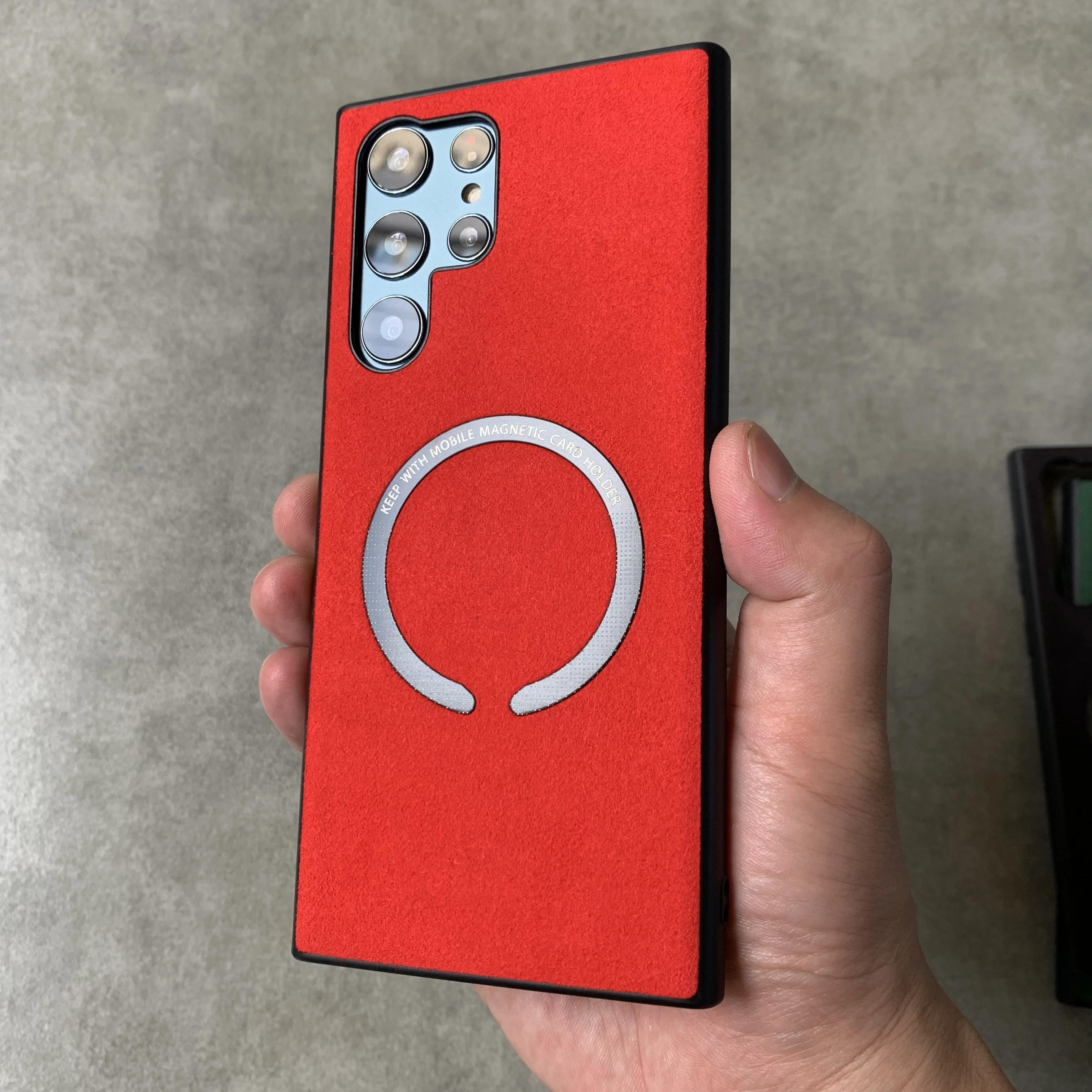 

For Magnetic Charging Case For Samsung S22 Ultra S22 Plus Alcantara Phone Magsafe Cover For Galaxy S21 FE Ultra PU Leather Case