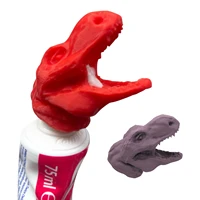 dinosaur shape toothpaste dispenser innovative 3d printed toothpaste topper new baby closing toothpaste caps fun toothpaste head