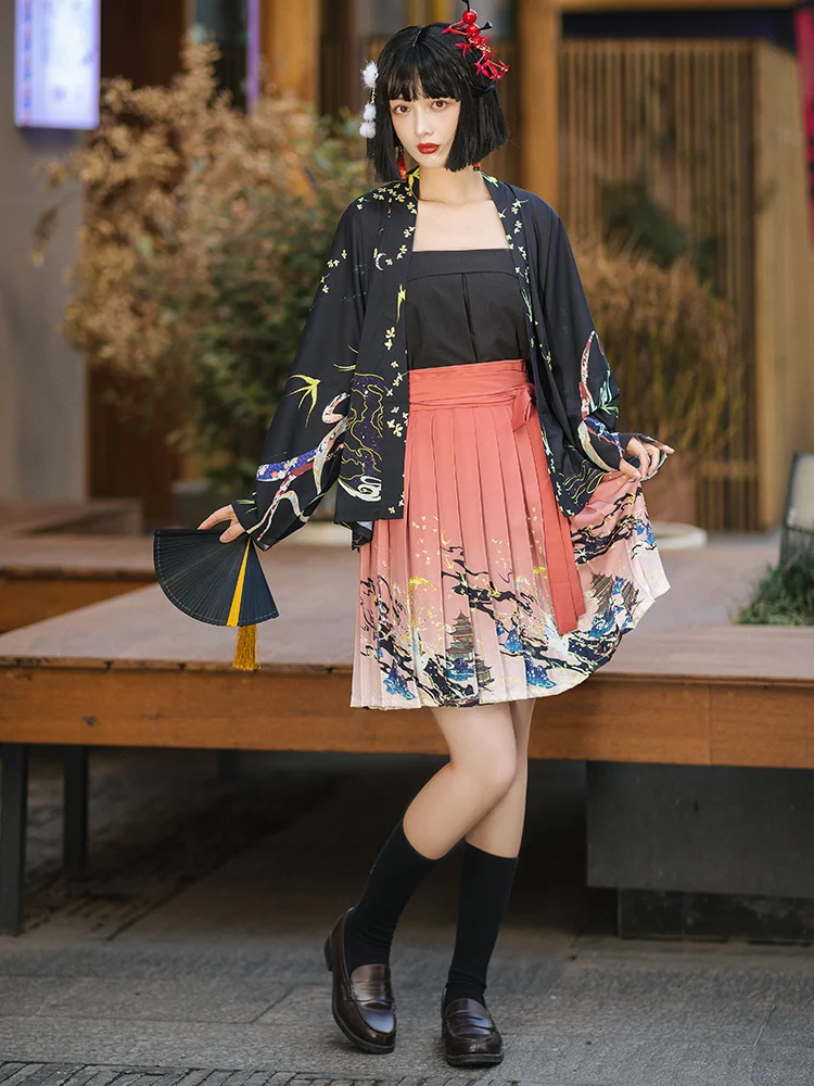Spring/Summer New Chinese Style Thin Sunscreen Shirt Improved Hanfu Song-made Hansu Short Stuffed Women Three-piece Suit