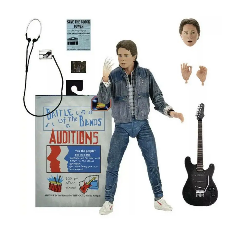 

7-inch Collectible Action Figure Back To The Future 2 Martin Singing Guitar Doll Toy Great Gift Home Party Decoration With parts