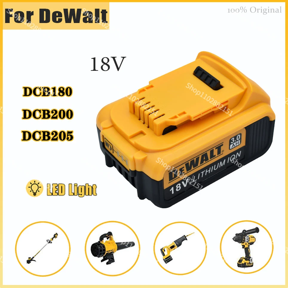 

3.0AH Dewalt 3000mAh 18V power tool battery for Dewalt DCB180 DCB181 DCB182 DCB201 DCB200 MAX power 18650 battery 18V