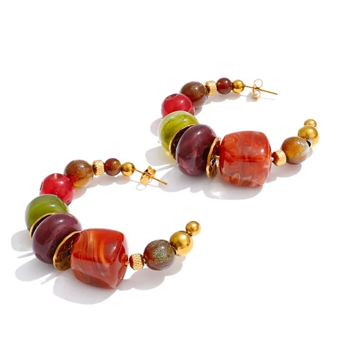 Yhpup серьги-кольца из смолы