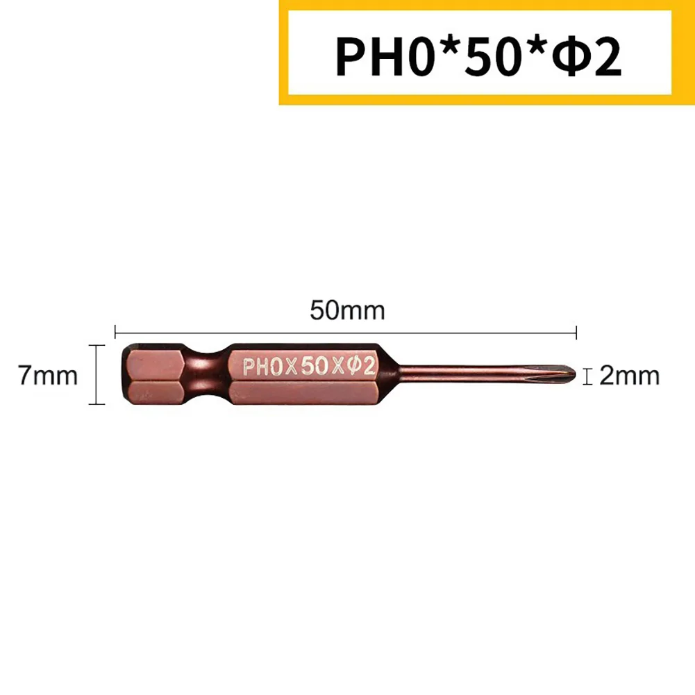 

Nutdrivers Screw Driver Bit Versatile 1/4inch Hex Shank Screwdriver Bit Set PH00 PH0 PH1 PH2 50mm Length Gold Color