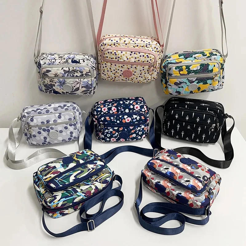 Сумка через плечо из ткани Оксфорд с цветочным принтом и несколькими отделениями