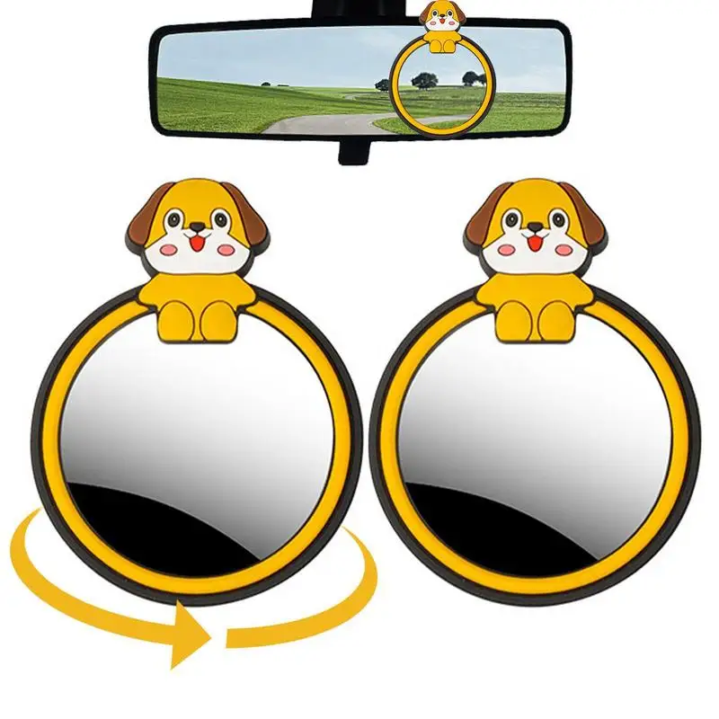 

Blind Spot Mirror 2pcs Stick-on Round HD Glass Rearview Mirrors Reversing Mirror With 360 Wide Angle Adjustable For Car SUV And