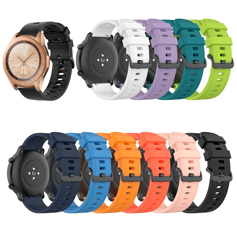 

20mm 22mm Band for Samsung Galaxy Watch 3 4 5 46mm/42mm/45 41 active 2 40mm 44mm Gear S3 Frontier/Sport Silicone Bracelet Strap