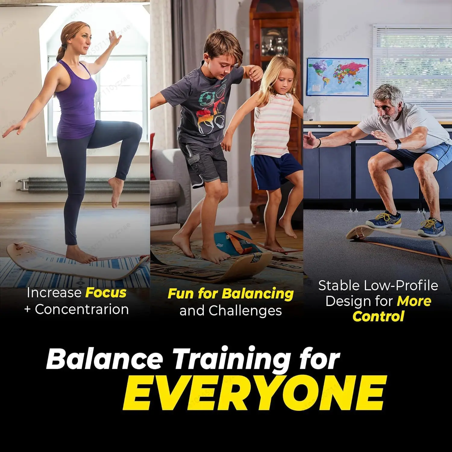 Доска-тренажер Slackline Balance Trainer Board - Профессиональная балансировочная доска для йоги, пилатеса, серфинга и лыжных тренировок (art.: 3920d8ea77856) - 3920d8ea77856