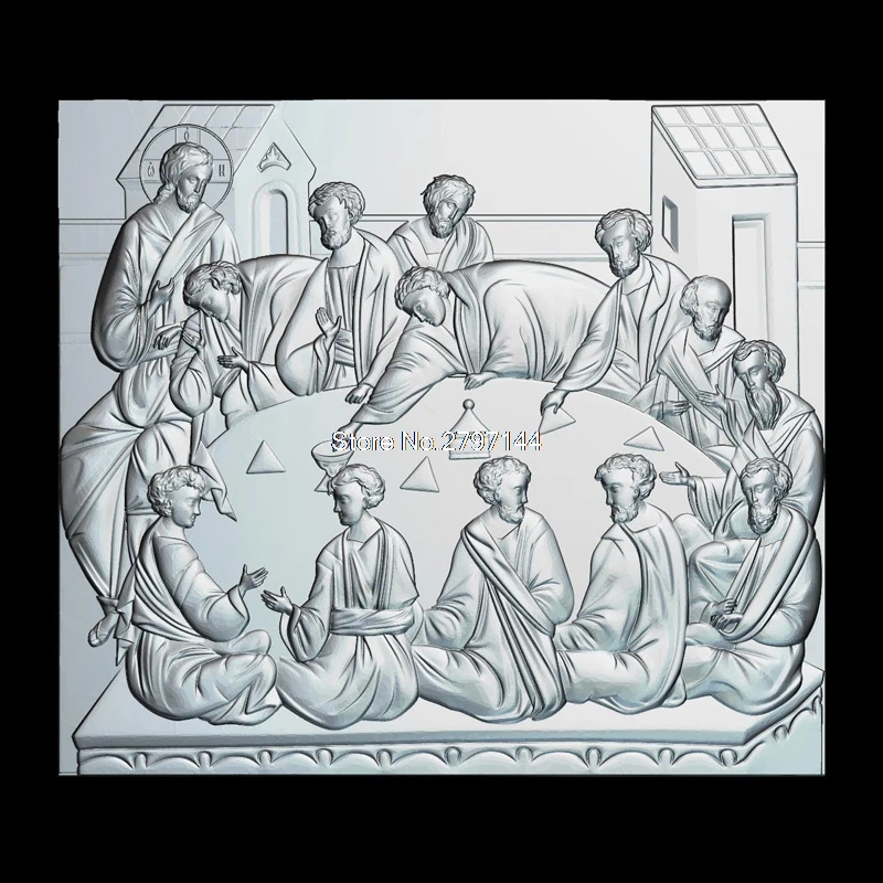 

High quality New 3D model for cnc The Last Supper 3D carved figure sculpture machine in STL file Religion 