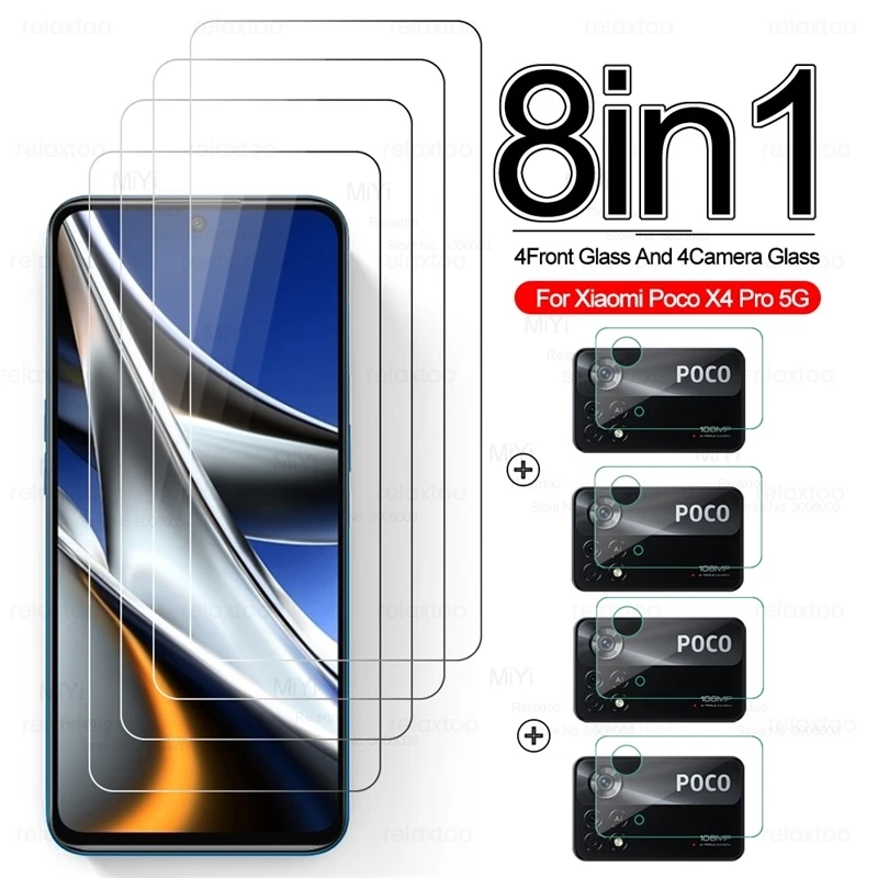 

pocox4 pro glass 8in1 camera protector for xiaomi poco x4 pro 5g nfc protective glass poko pocco poxo little x 4 pro nfs glasses