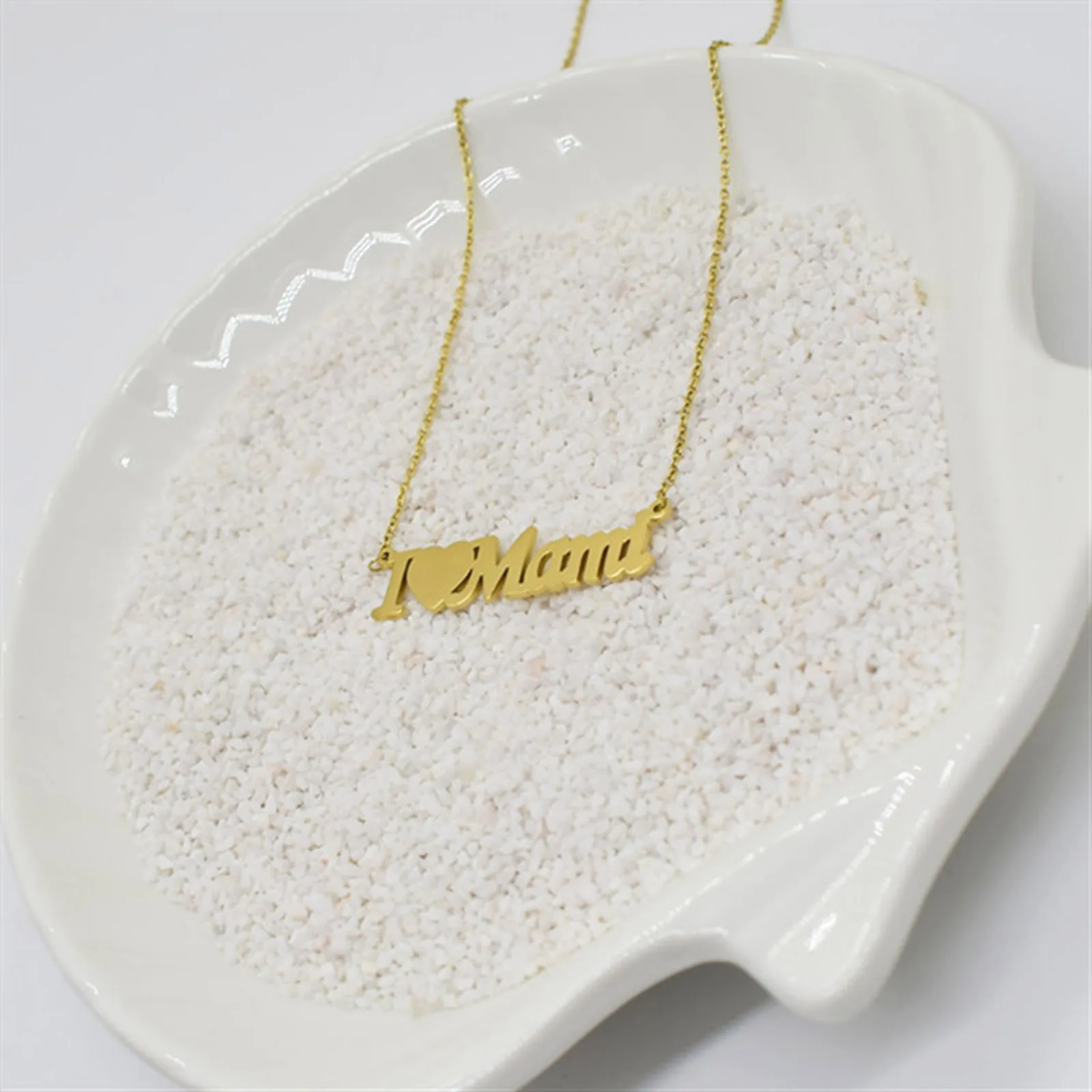Ожерелье на День Матери DoreenBeads 304 из нержавеющей стали кулон I Love Mom длиной 40 см (15 6/8