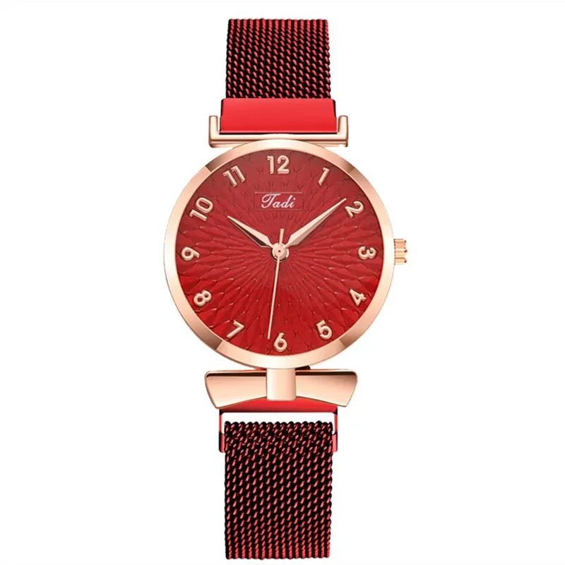 Luksusowe zegarki damskie Eleganckie na rękę Magnetic Mesh Band Rose Woman Watch Bracelet Reloj Mujer Часы Женские Наручные
