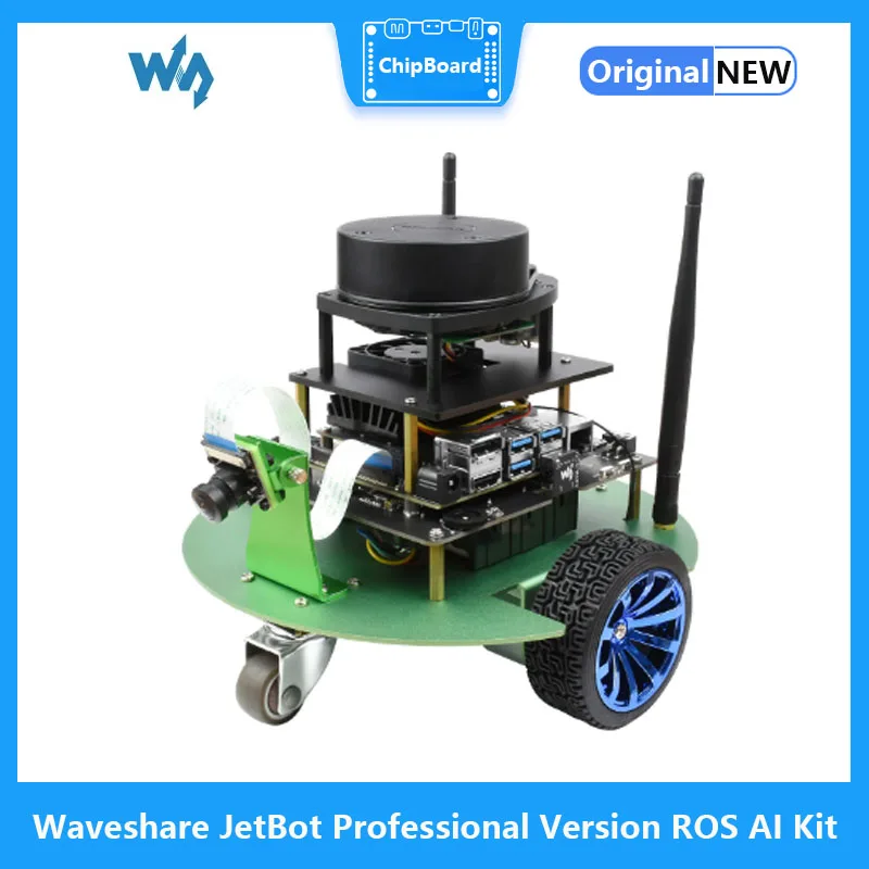 Waveshare JetBot Профессиональная версия ROS AI Kit Двойные контроллеры Robot Лидар