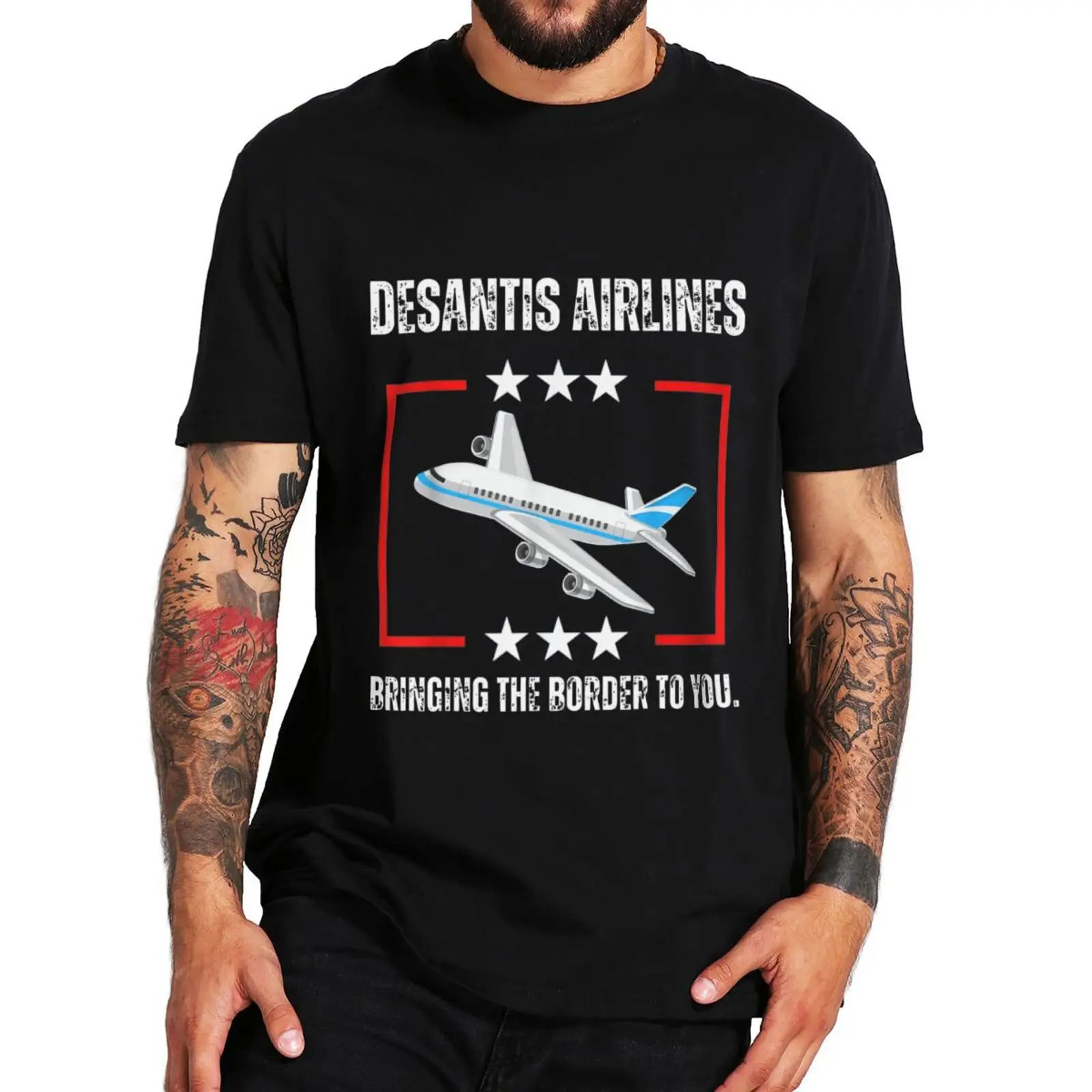 

DeSantis Airlines Bring The To You T-shirt Funny Meme Sarcastic Political Joke Tee Tops Casual Unisex Cotton Soft T Shirts