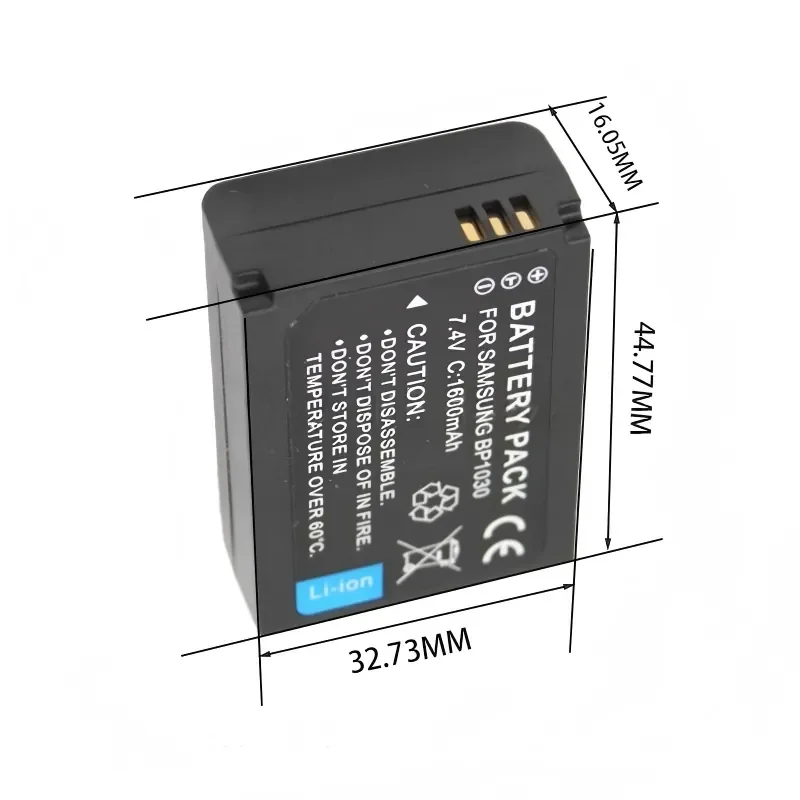 Фото Новая аккумуляторная батарея BP1030 7.4V 1600mAh для камер Samsung NX1000 NX2000 NX300 NX500 NX210, литий-ионная, перезаряжаемая, с зарядным устройством №3