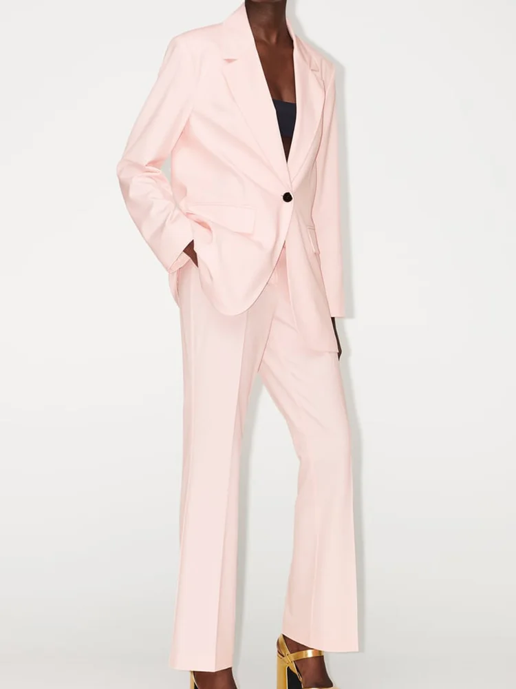 

2023 Womens Summer Pant Suits 2 pieces sets Casual Blazers Coats and Trousers Solid Female Elegant OL Two Clothes