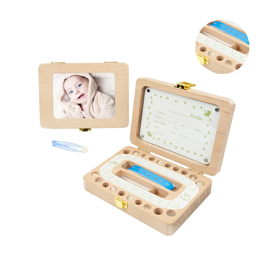 

Teeth Storage Keepsake Deciduous Child Tooth Preservation Organizer Bamboo Baby Wooden box