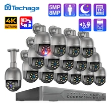 Techage 16CH 5MP 8MP PTZ AI POE Security IP Camera System H.265 4K CCTV Video Surveillance NVR Kit Two Way Audio Outdoor ONVIF