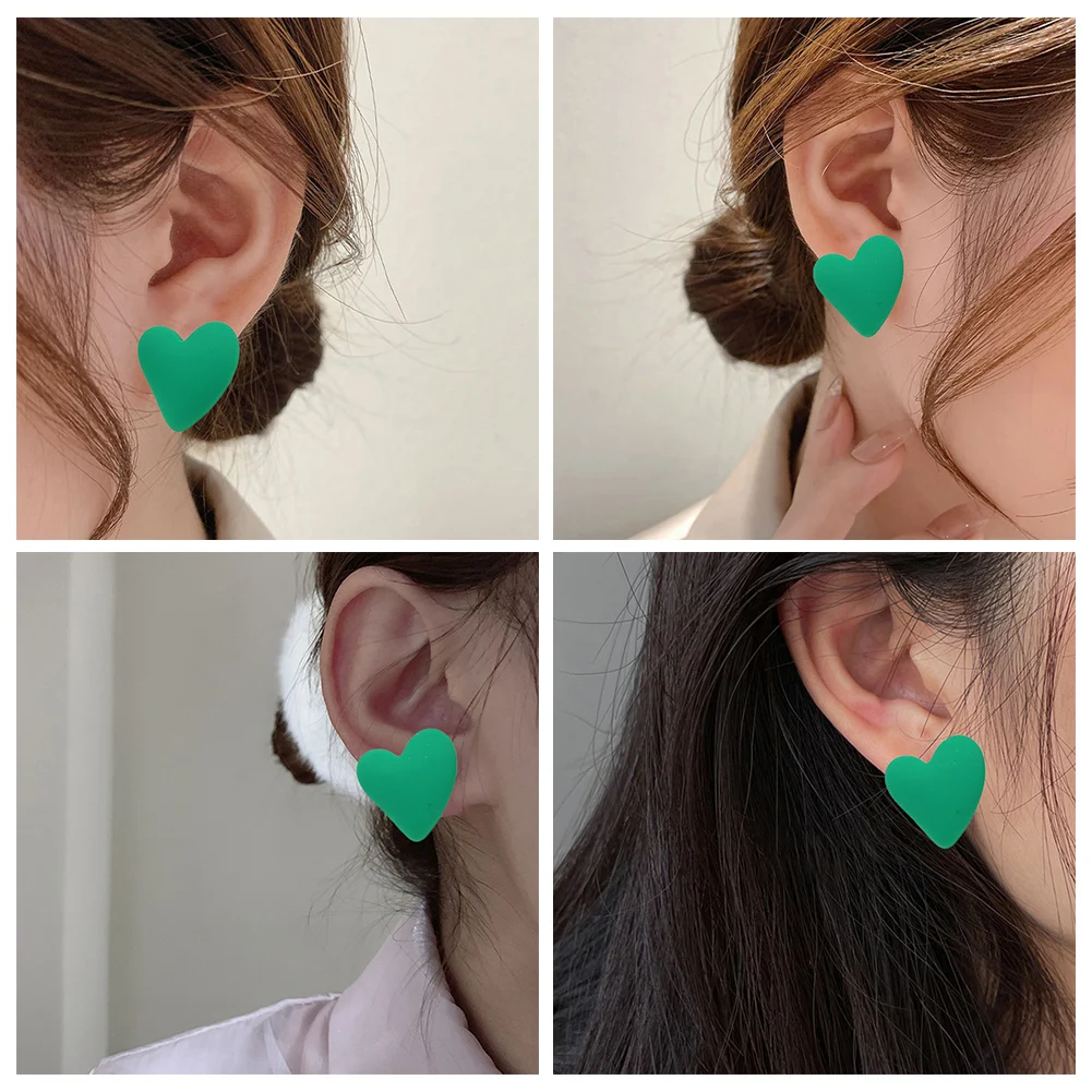 

Daily Jewelry Make You Fashionable Candy Color Heart Drop Earrings For Women Earrings Vintage Ear Jewelry Lovely Stud Earrings