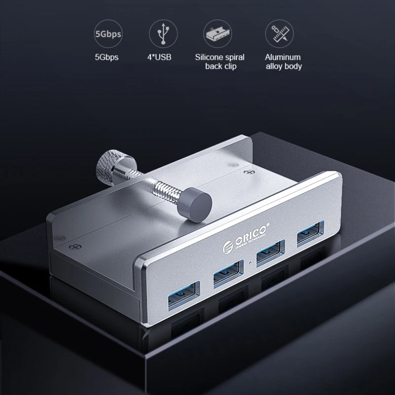 Micro Power Port Mh4pu карта для ноутбука Пряжка типа 4-port Usb3.0 без внешнего источника питания Алюминиевый сплав для настольного ноутбука