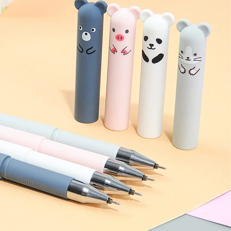 20Pcs Bear Erasable Pendant Gel Pen Cartoon Animal Creative Thermal Pens