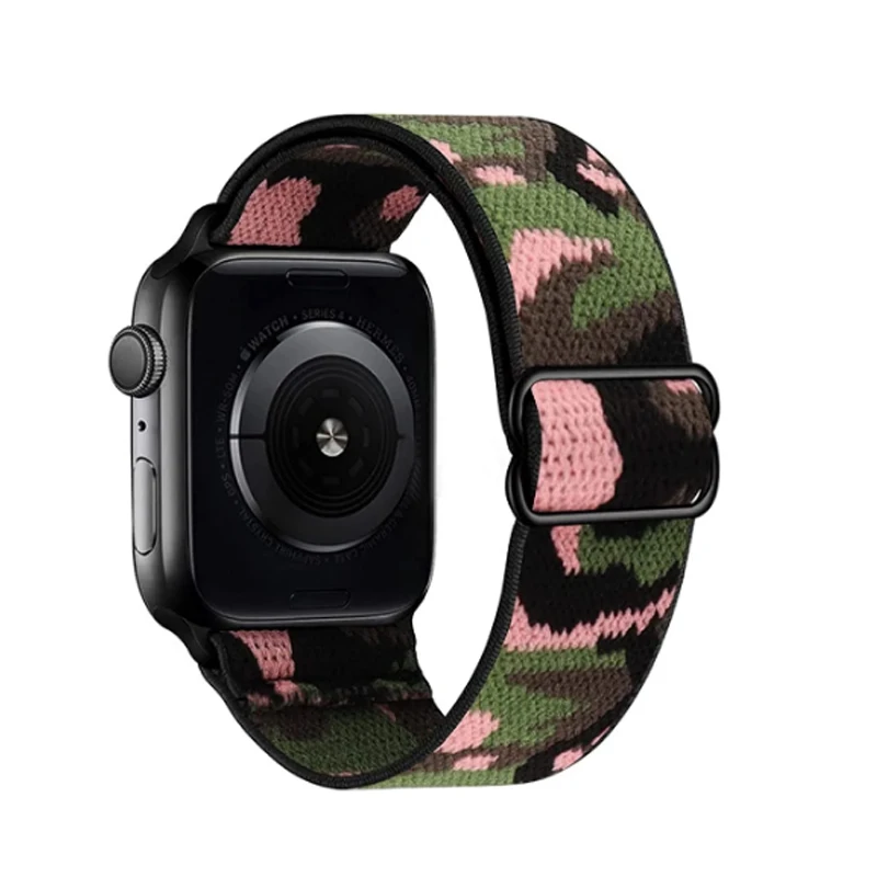 

Ремешок нейлоновый для Apple Watch band 44 мм 40 мм 45 мм 41 мм 38 мм 42 мм 45 мм, эластичный плетеный соло-браслет для iWatch Series 3 4 5 6 SE 7
