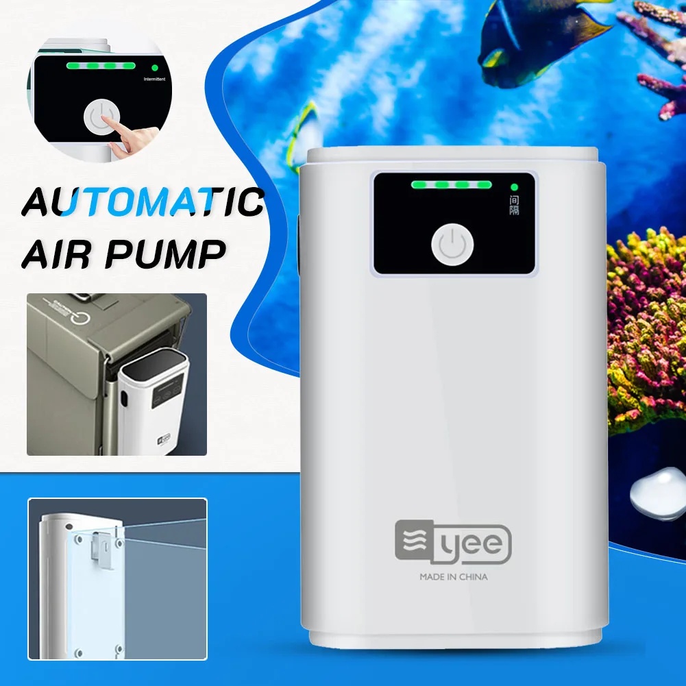 

Outdoor Fishing Oxygen Pump Plug-in/Rechargeable Air Pump 50H/60H/70H Long Battery Duration Aquarium Fish Tank Pump 2 Modes