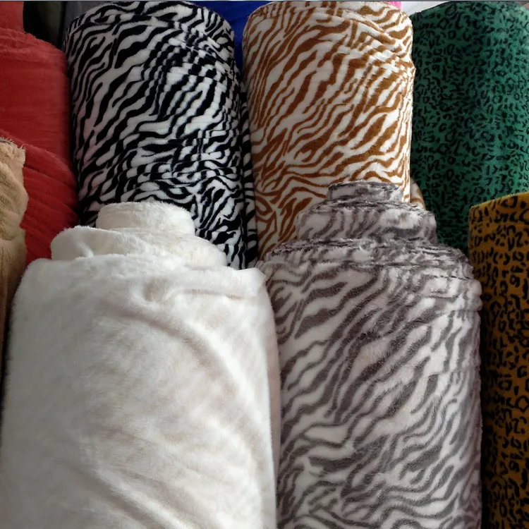 

Artificial Fur Grass Super Soft Tiger Leopard Print Mink Printed Polyester Fabric Leather Gloves Doll Carpet Plush Cloth