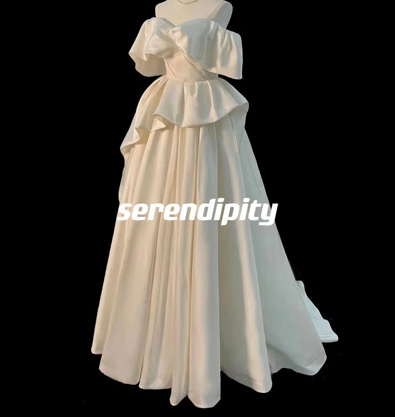 

Serendipity Ball-Gown Empire Sweetheart Floor-length Ruffle Bow Satin Zipper Up Strapless Prom Dresses ElegantWoman 20230308-16