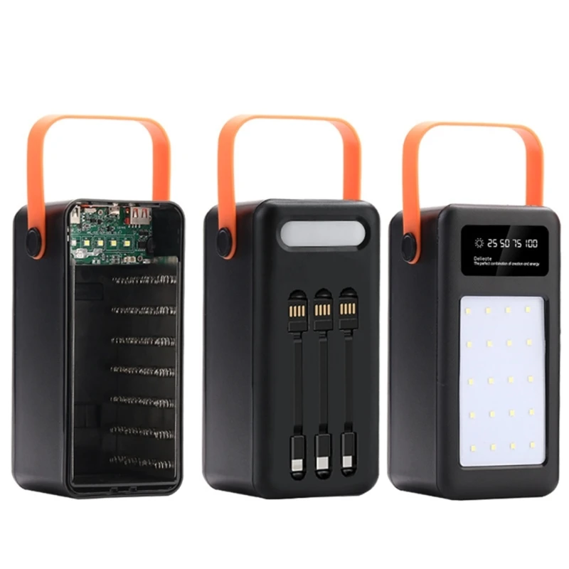 

DIY 28 x 18650 PD QC3.0 USB 10W 22.5W Battery Storage Box Fast Wireless Charging Power Bank Case 18650 Battery Holder