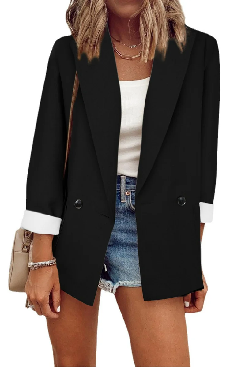 Blazer for Women 2023 Fashion Autumn and Winter New Solid Jacket Women Single Long Sleeve Women Blazer