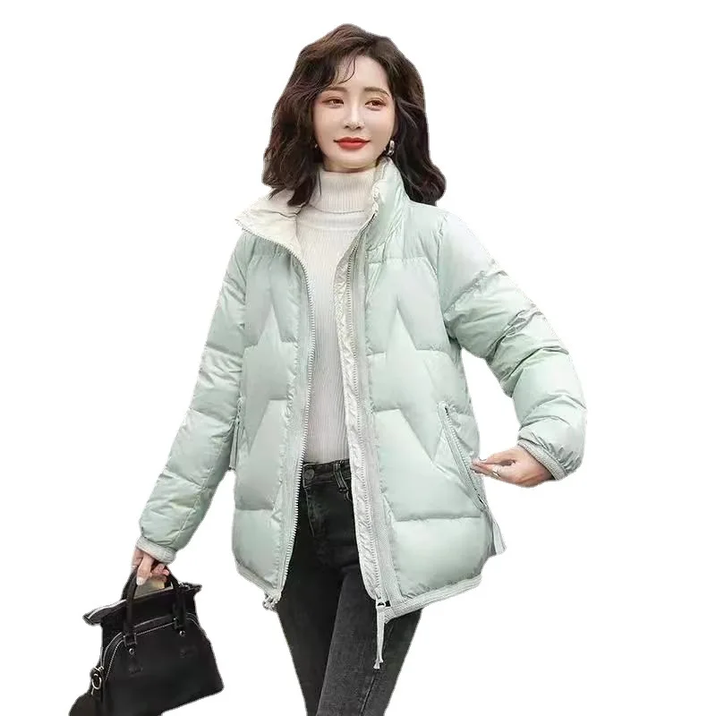 Korean short cotton padded jacket women's bright parkas cotton jacket in autumn  winter 2022 parkas  coats korean fashion