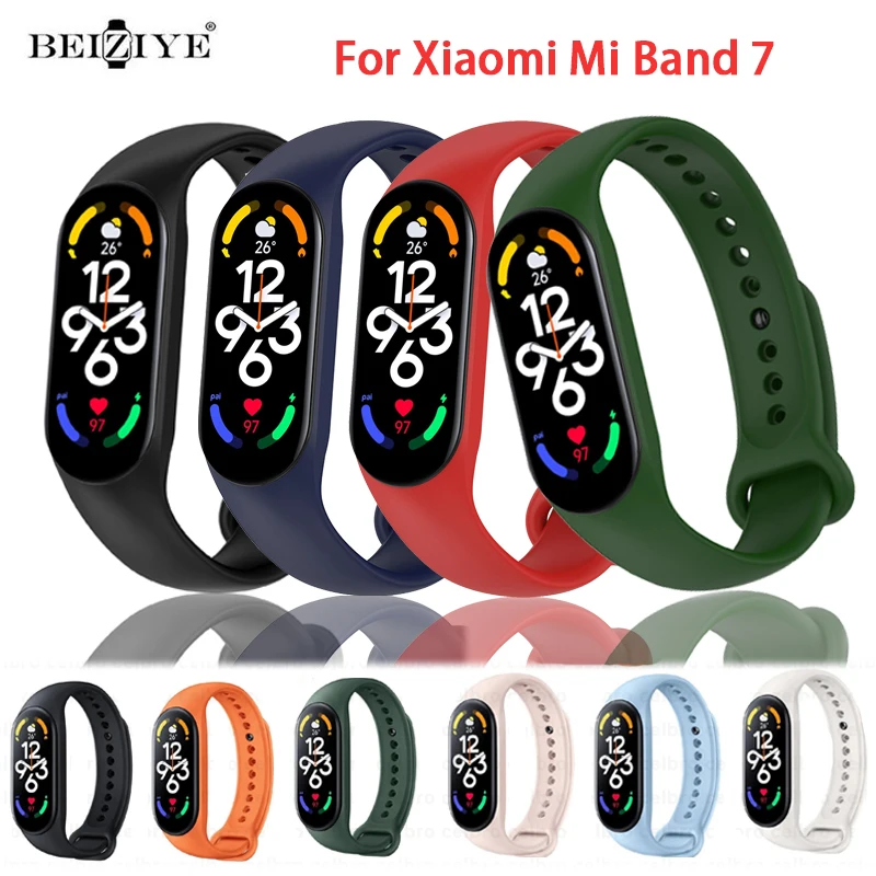 

Мягкий силиконовый ремешок для Xiaomi Mi Band 7, спортивный ремешок для Miband 7, водонепроницаемый сменный Браслет