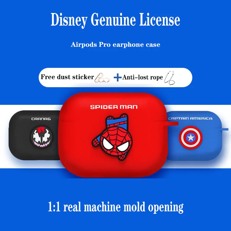 

Disney Marvel Cartoon Silicone Case For Airpods Pro Charging Box Bags Protective Bluetooth Wireless Earphone Cover