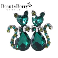 beautberry crystal cute ladies bow pair kitten gifts pin couples brooch for ladies office brooch