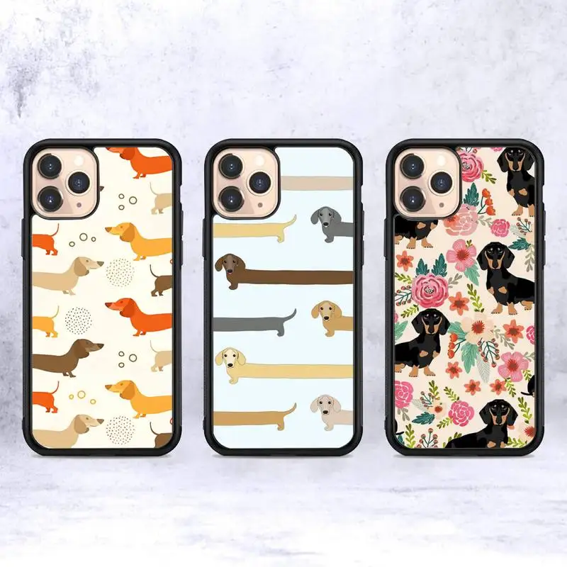

Dachshund Phone Case Silicone PC+TPU Case for iPhone 11 12 13 Pro Max 8 7 6 Plus X SE XR Hard Fundas