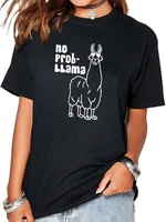 no prob llama alpaca print t shirt women short sleeve o neck loose tshirt women summer ladies tee shirt tops camisetas mujer