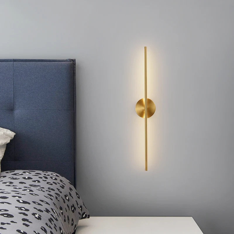 Современный простой линейный трубчатый светодиодный фон из меди для гостиной