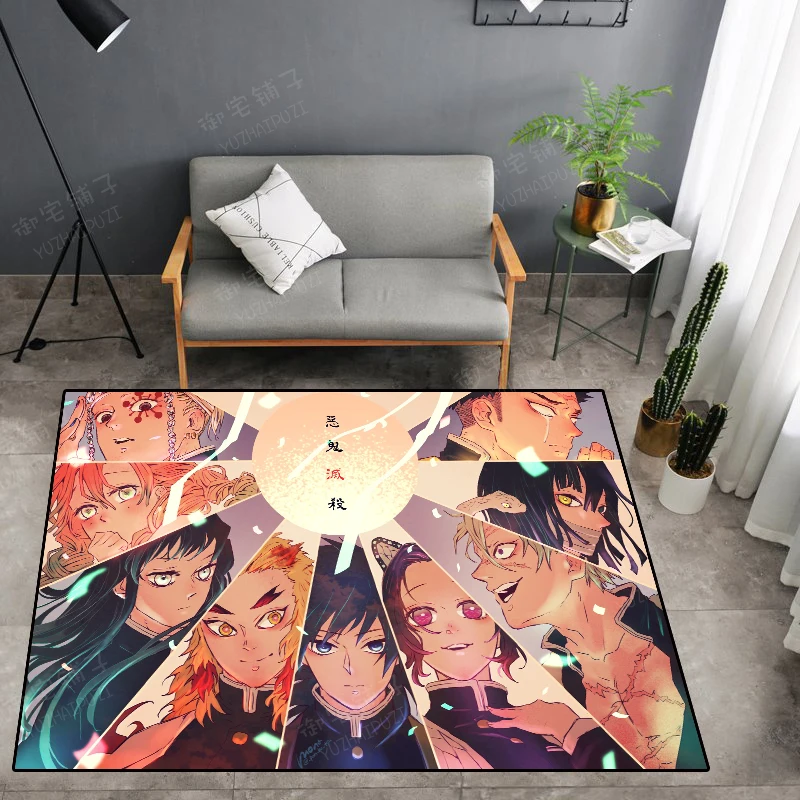 

Cartoon Demon Slayer Kimetsu no Yaiba Floor Rug Carpet Bedroom Doormat Non-slip Mat Cartoon Gift