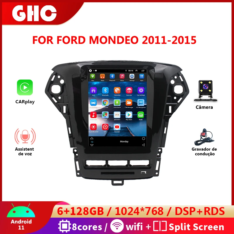 

Автомагнитола GHC 9,7 дюйма, 2 Din, Android для Ford Mondeo, Android 2011-2015, с Carplay, AI, голосовым видеорегистратором, автомобильная интеллектуальная система