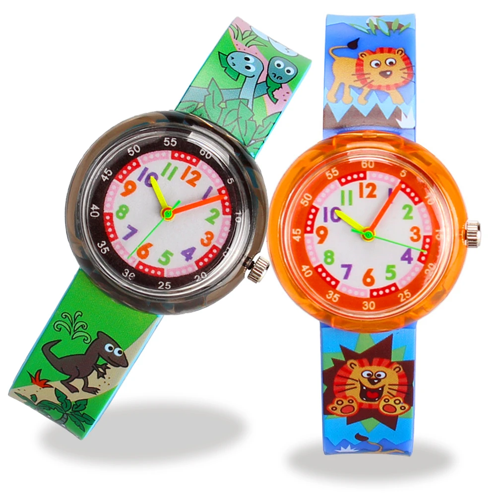 Детские часы с мультяшным пони милые Львом/динозавром детские для обучения