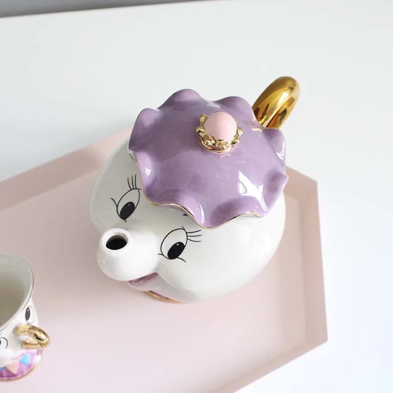 2022 мультяшный горшок для чая Красавица кружка миссис стеклянный один набор милый